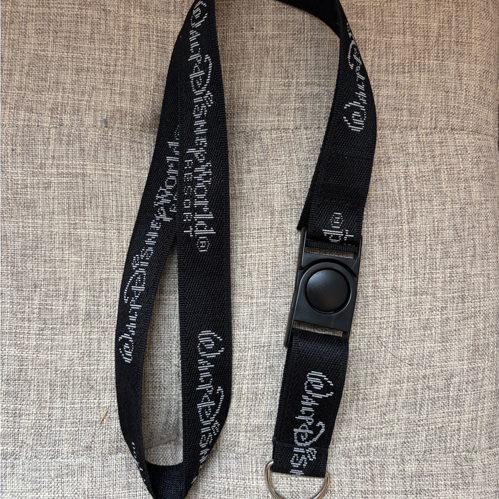 Walt Disney World Vintage Black and White Pin Trading Lanyard